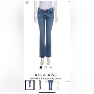 Rag and bone light wash low waist straight leg pants
